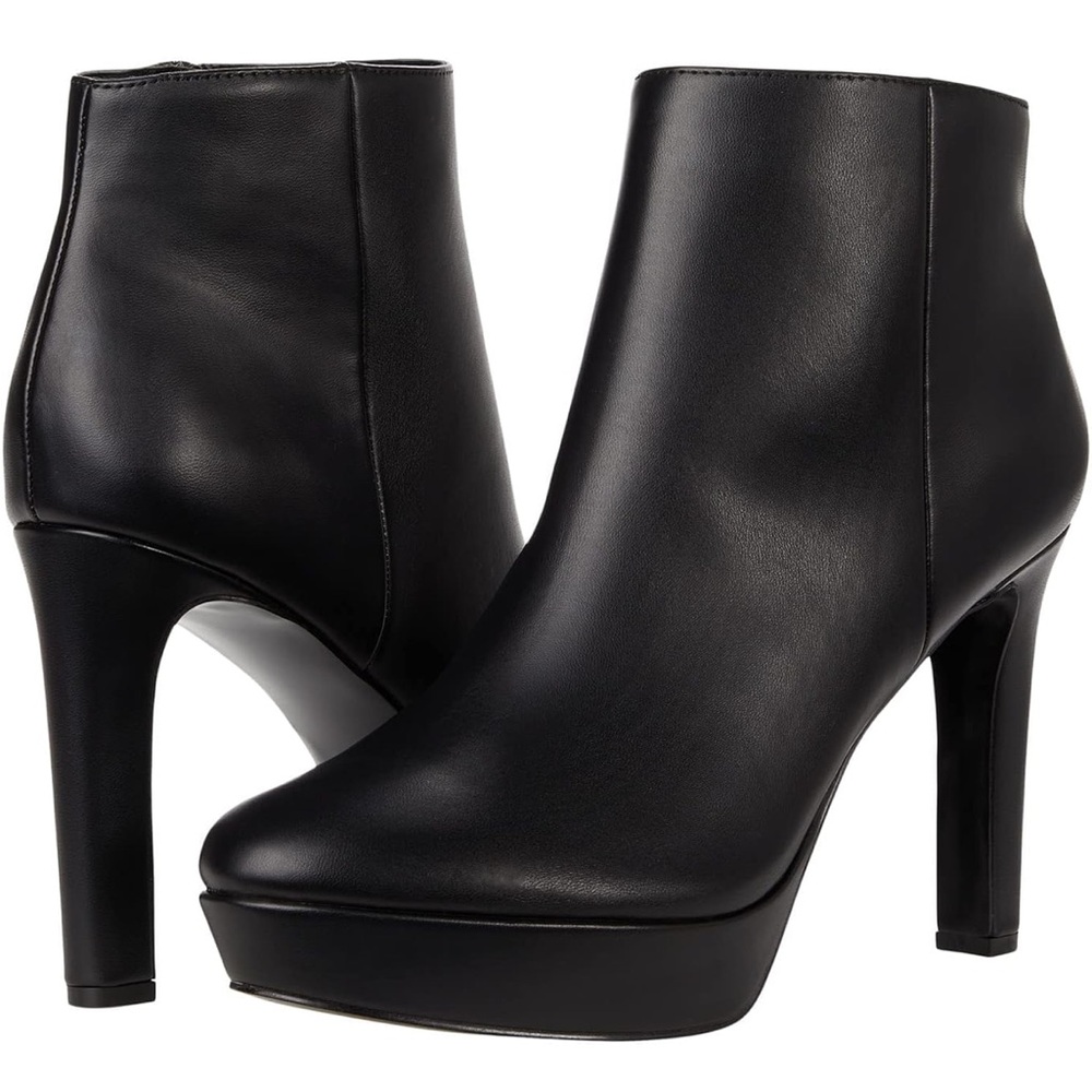 Elegant Black Platform Ankle Boots size 9.5